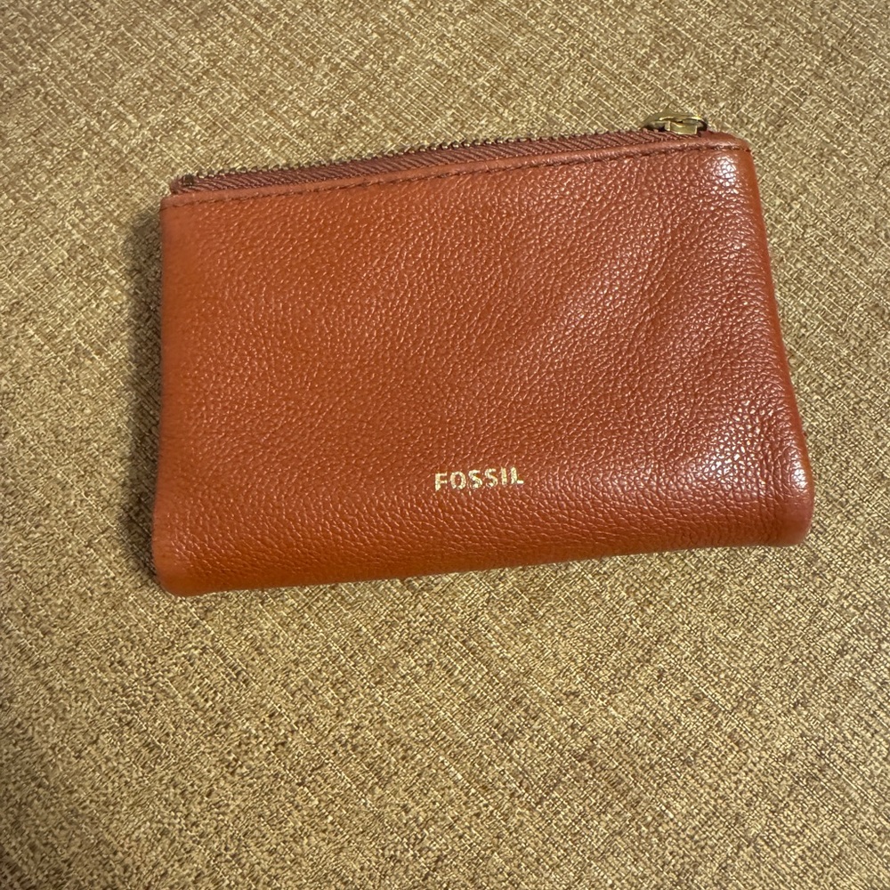 Fossil Brown Leather Pouch